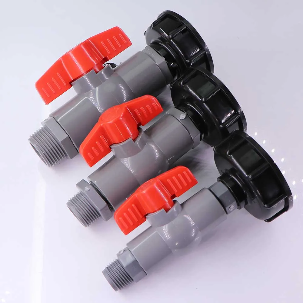 Адаптер шарового клапана из ПВХ 1/2 дюйма 3/4 1 дюйм бак IBC с грубой резьбой S60x6 1000 л