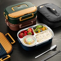 insulated stainless steel lunch box for men japanese style portable meal prep bento box picnic food storage containers snack box