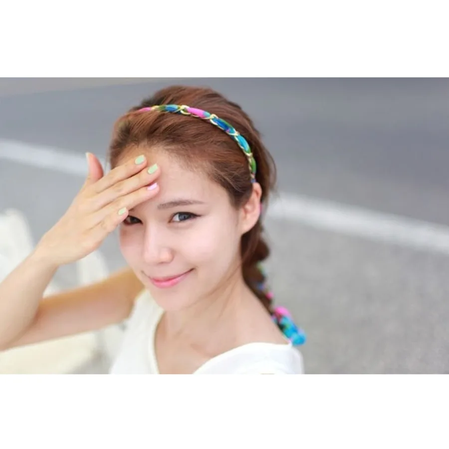 

Floral Bridal Headband Hairband Wedding Party ponytail holder elastic hair band ties headwear hair accessories 3pcs FD01