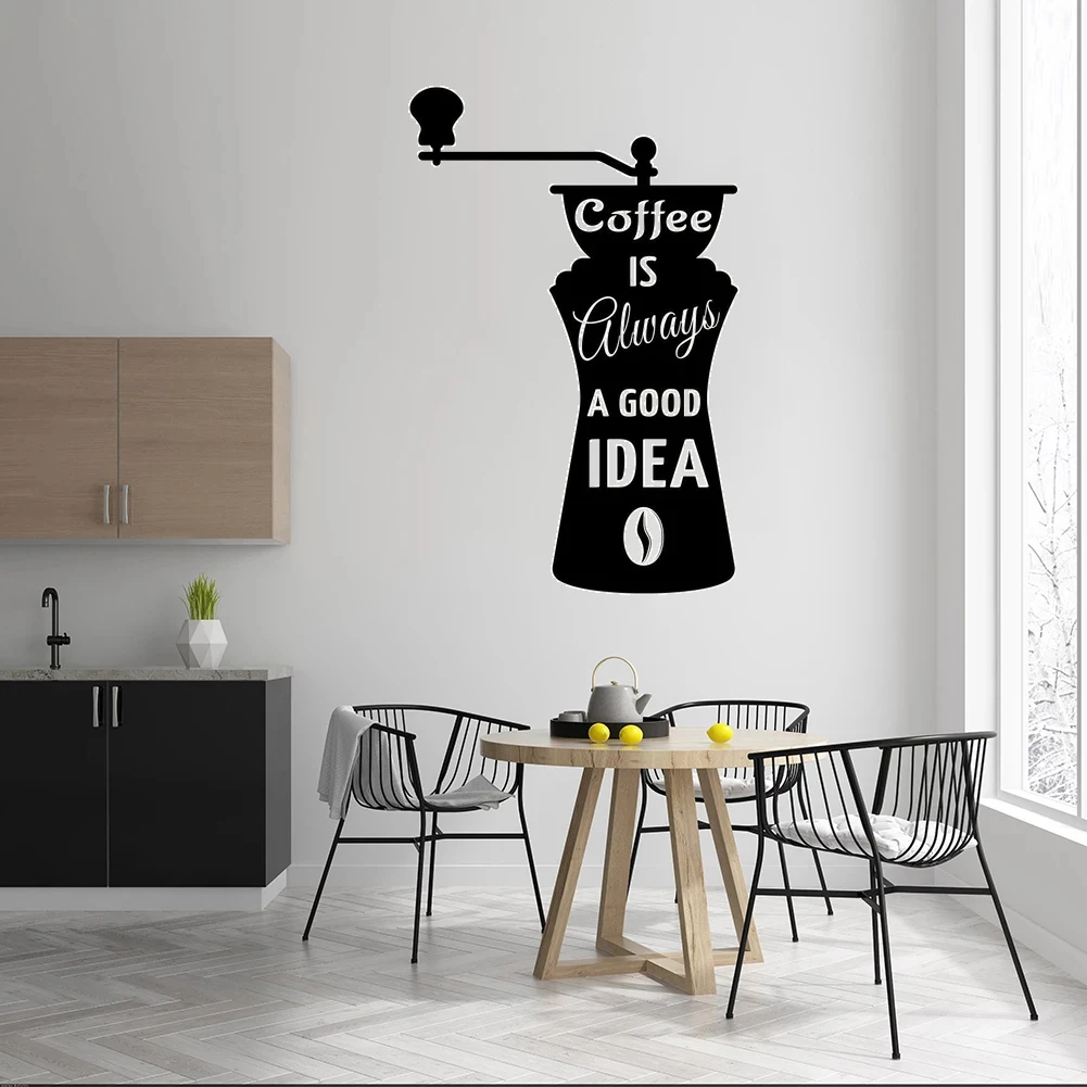 

Наклейки на стену Coffee Is Always A Good Idea с цитатами, виниловые наклейки, кофейный десерт, кухонные декоративные фрески, съемный постер HJ2139