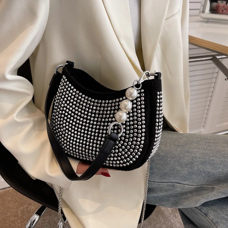 

Bright Diamond Women's Bag Spring And Summer 2022 New Fashion One Shoulder Armpit Bag Personality Versatile Small Crowd Bag