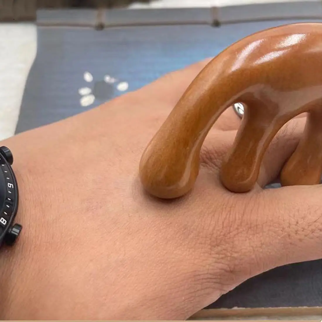 Массажная расческа для волос 5 зубьев натуральная зернистая головка инструмент