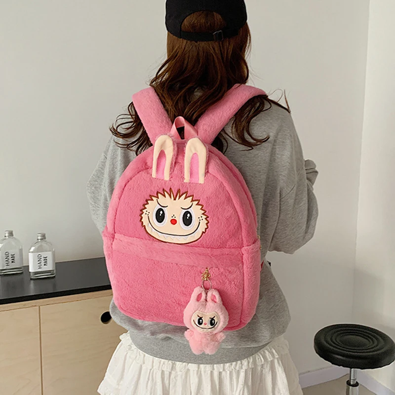 New 2024 Labubu Bakcpack For Girls Kids Cute Cartoon Doll Bag Student Kawaii Backpack Outdoor Travel Birthday Gift