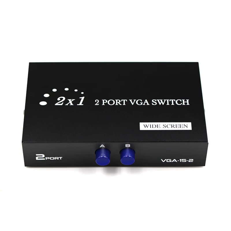 

VGA switch 2x1, 2 entrances, 2 doors, 1 exit, shared selector, LCD display divider, PC