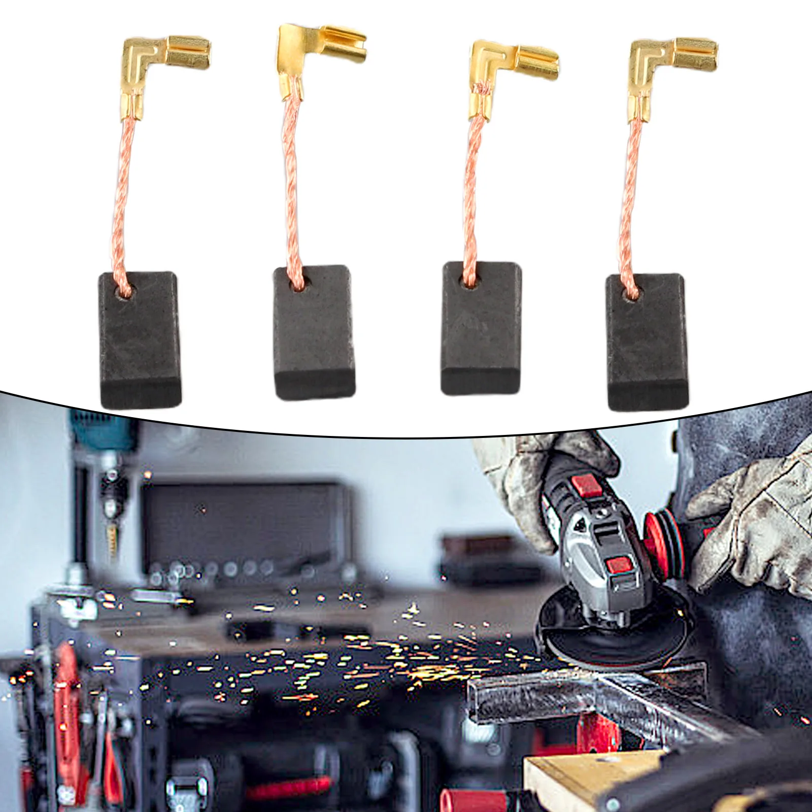 Электроинструменты Угольные щетки 4 шт. Металл Толщина 6 мм Ширина 9 Углерод Новый