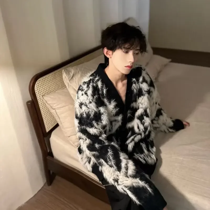 Модный вязаный свитер с круглым вырезом для мужчин повседневный элегантный