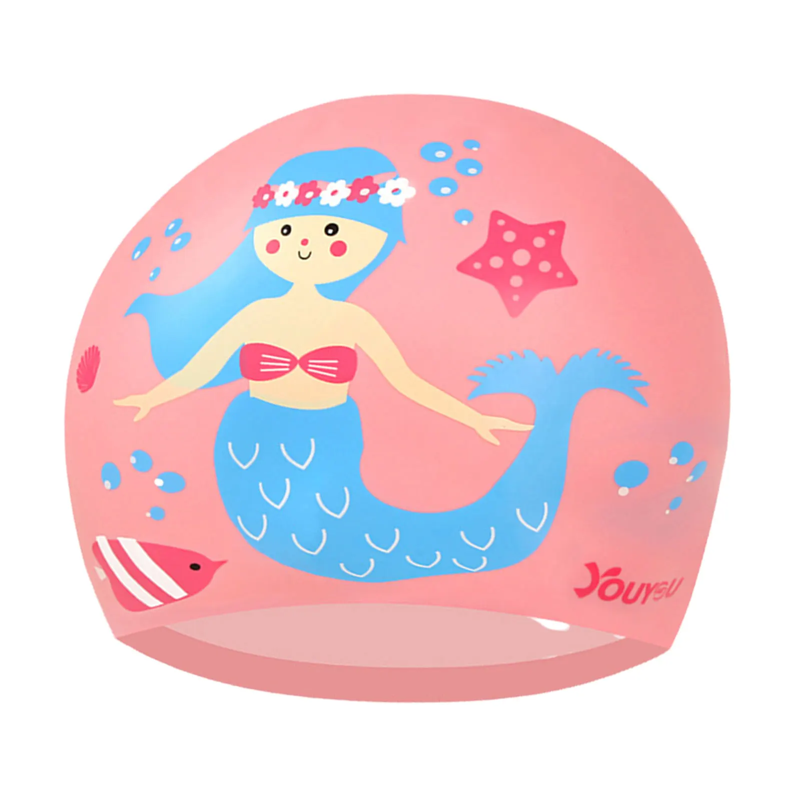 

Kids Swim Cap Unisex Silicone Swim Caps Durable Flexible Swimming Hats For Kids Bathing Swimming Caps For Short/Long Hair