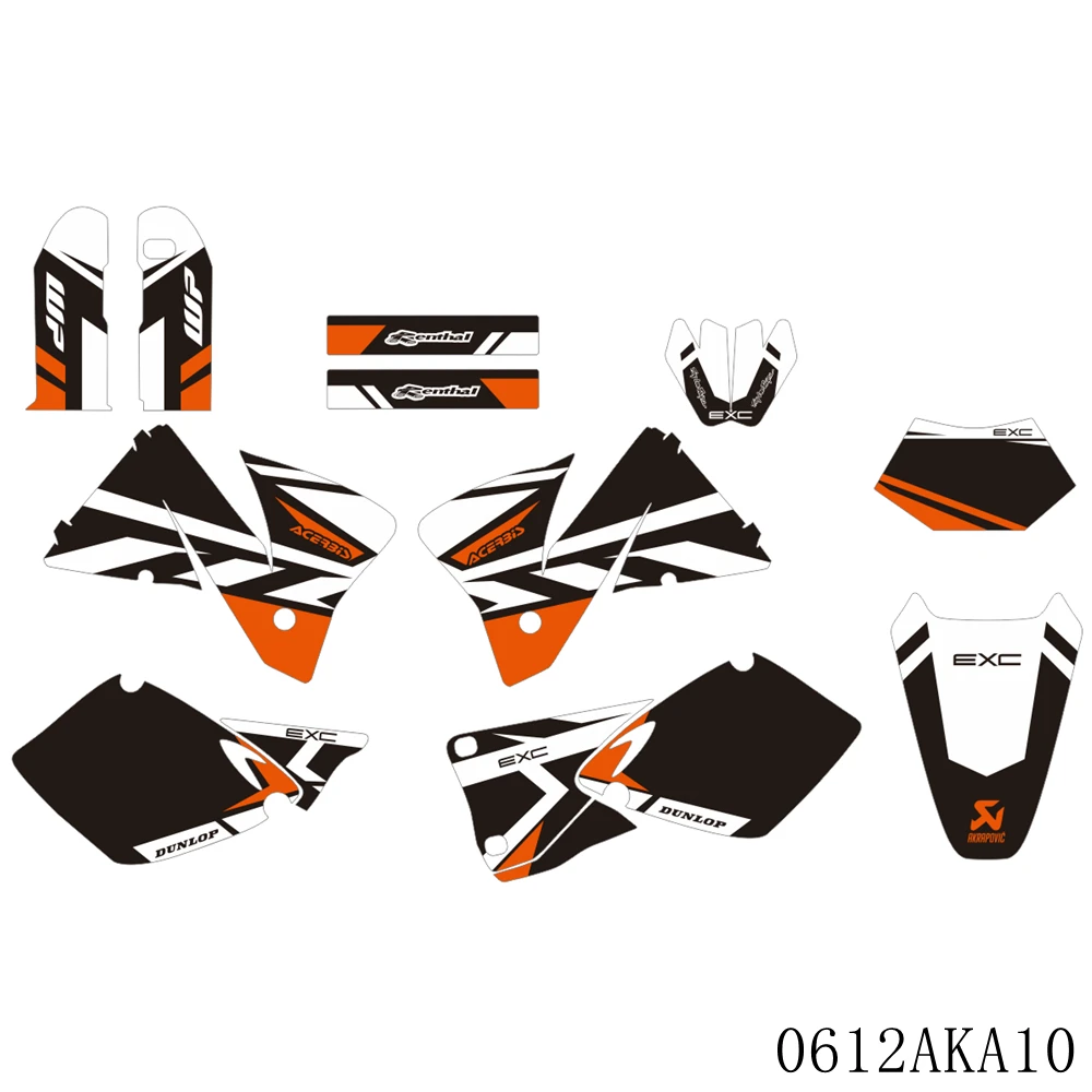 

Full Graphics Decals Stickers Custom Number Name For KTM EXC 125 200 250 300 380 400 520 1998 1999 2000
