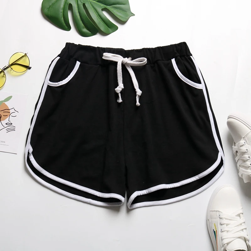 

Summer Stripe Shorts Women's Elastic Waist Home Loose Casual Shorts Beach High Waist Shorts