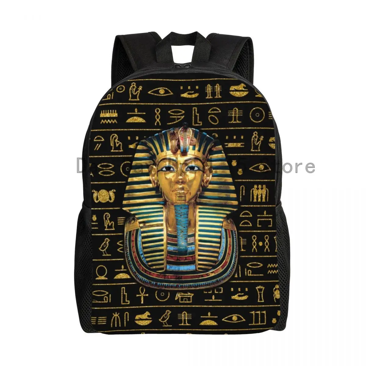 

Рюкзак для путешествий с изображением древнего золота Фараона, Египта, короля итута, школьный рюкзак для ноутбука, Египетский гиероглифический студенческий рюкзак для колледжа, рюкзаки