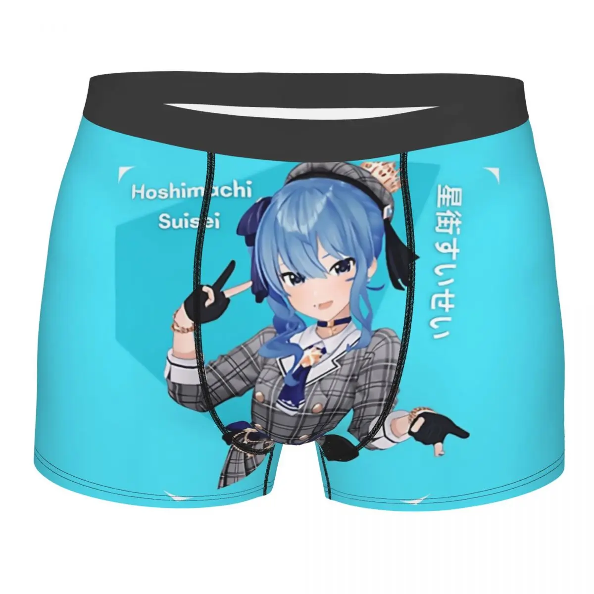 

Hoshimachi Suisei Hololive производство фиктивных виртуальных Youtuber Vtuber трусики брифы Мужское нижнее белье