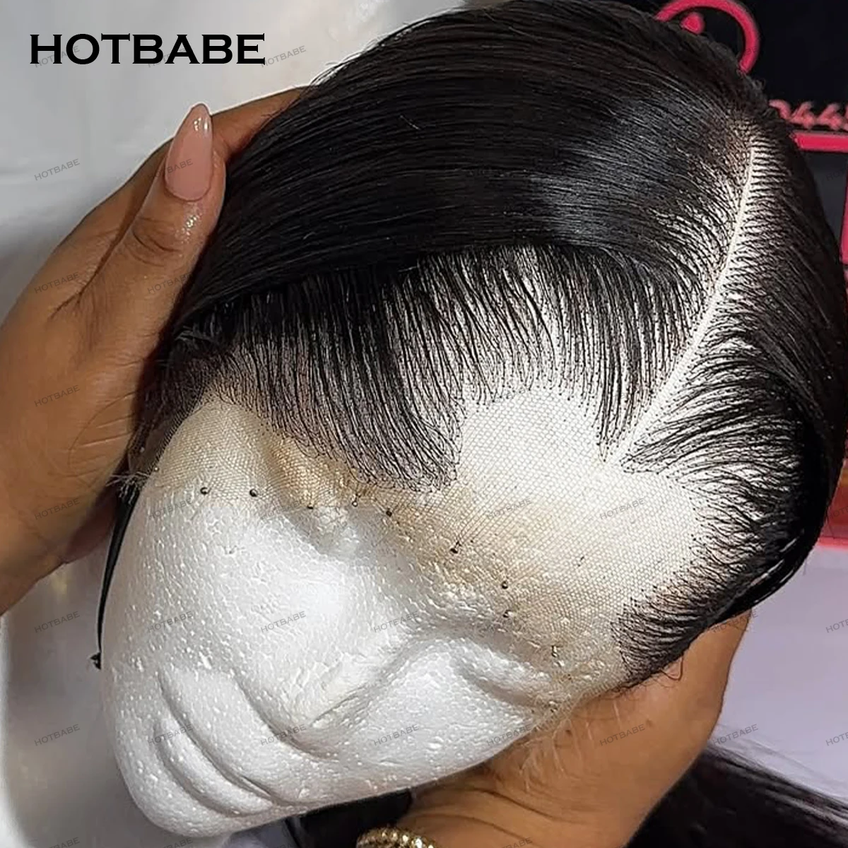 Фото 100% натуральный парик из человеческих волос Lagos Hairline 13x6 HD с HD-кружевной передней частью, без клея, готовый к носке, для женщин, с предварительно выщипанной M-образной линией роста волос, прямой парик №1