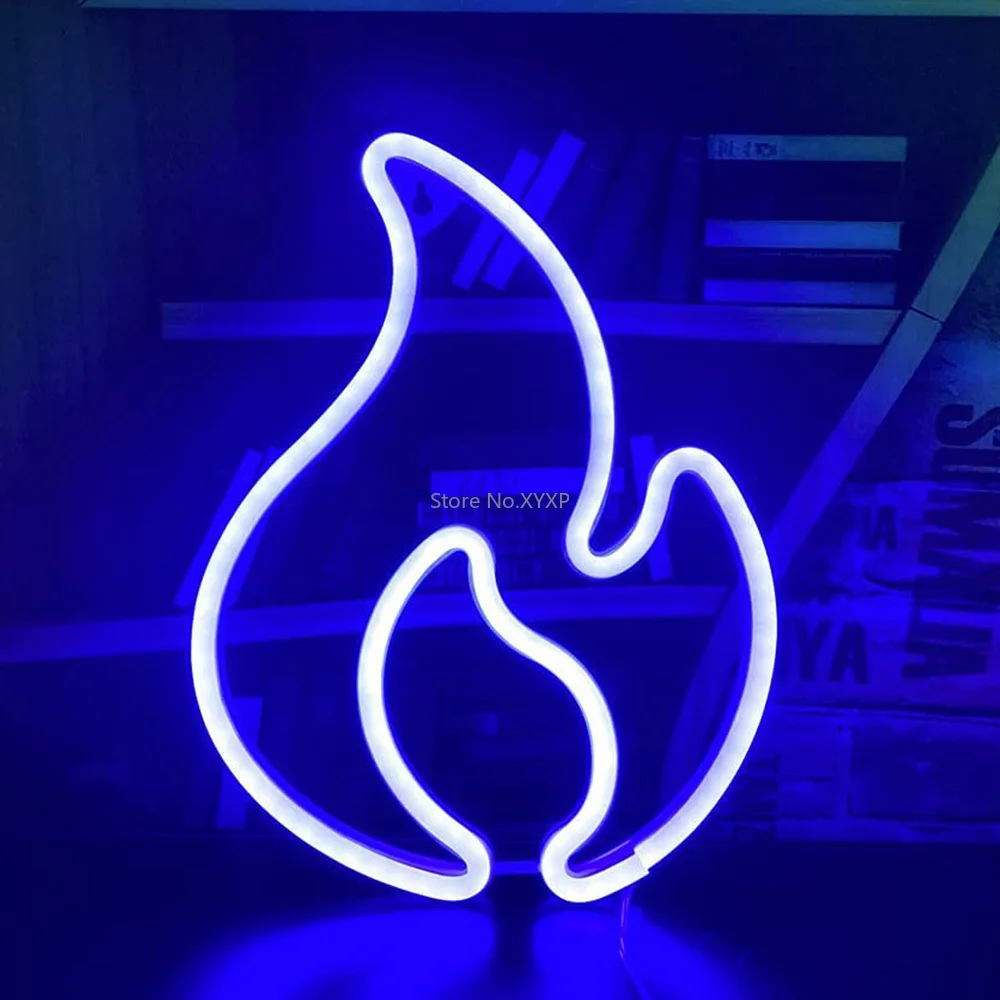 Неоновая вывеска с огненным пламенем светодиодсветодиодный подвесная настенная