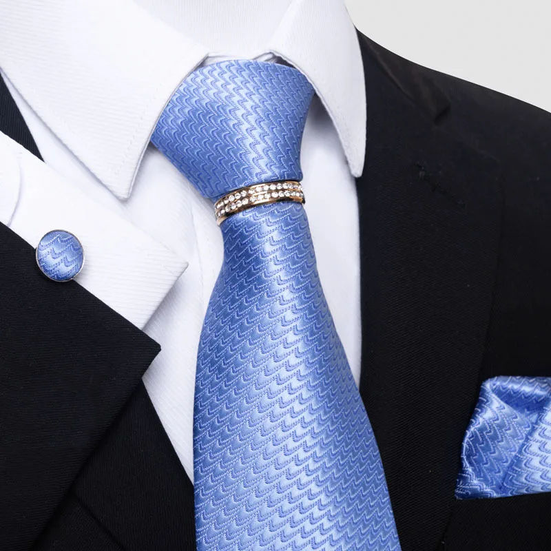 

Classic 3pcs Sets Striped Dot Plaid Polyester 8cm Tie Set for Men Handkerchief Cufflink Luxury Ties Cravate Man Gift