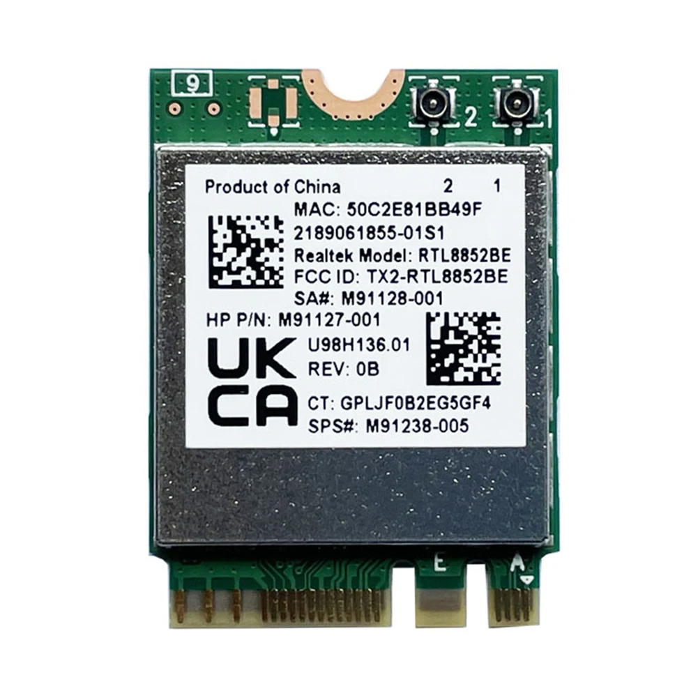 

WiFi 6 RTL8852BE сетевая карта, Двухдиапазонная AX1800 M.2 адаптер NGFF Bluetooth 5,2 Беспроводная 802.11AX 2,4G/Φ WiFi карта для ноутбука, ПК