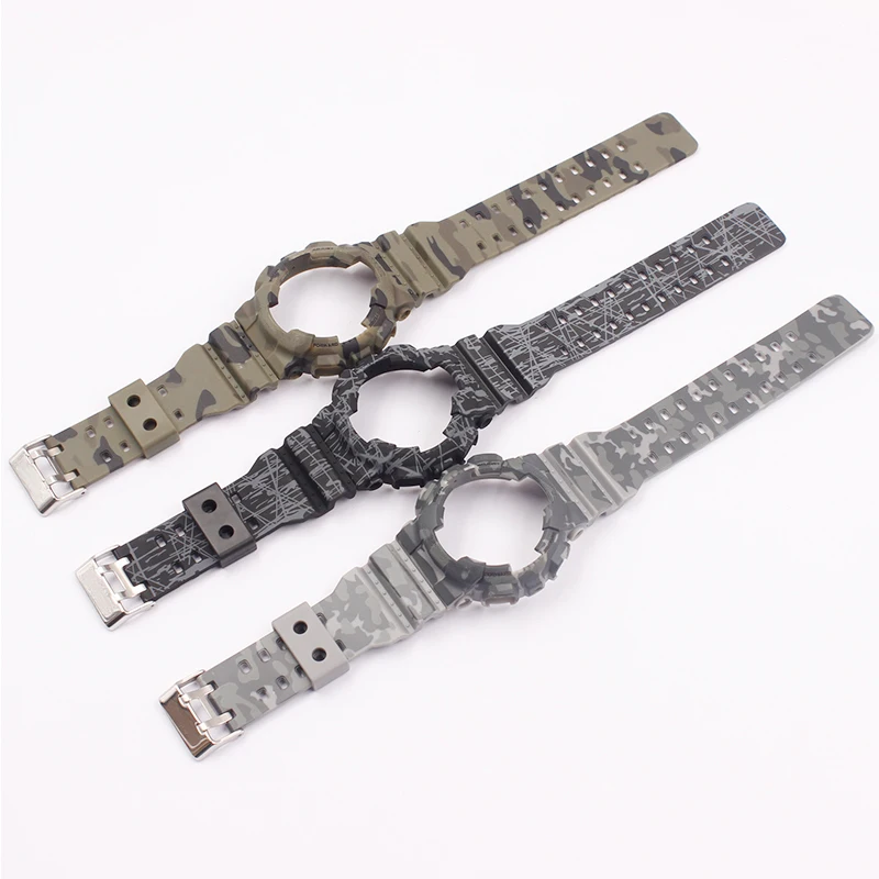 Watch accessories for Casio GSHOCK GLS GD GA110 GA100 GD120 camouflage silicone strap case