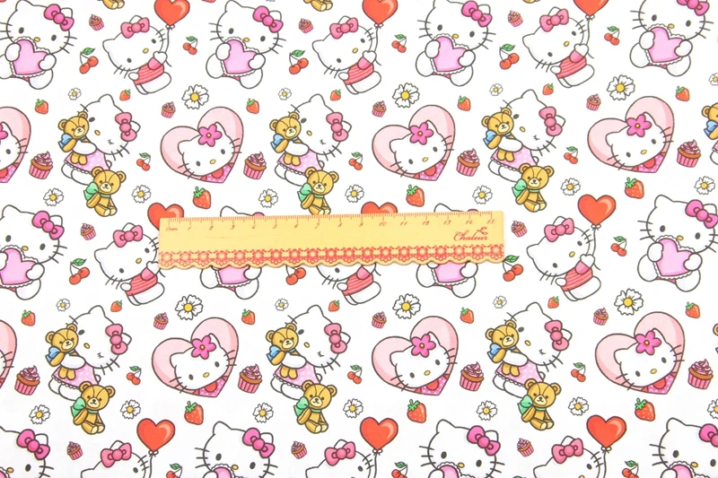 Мультяшный Hello Kitty 100% хлопчатобумажный материал лоскутное шитье предмет