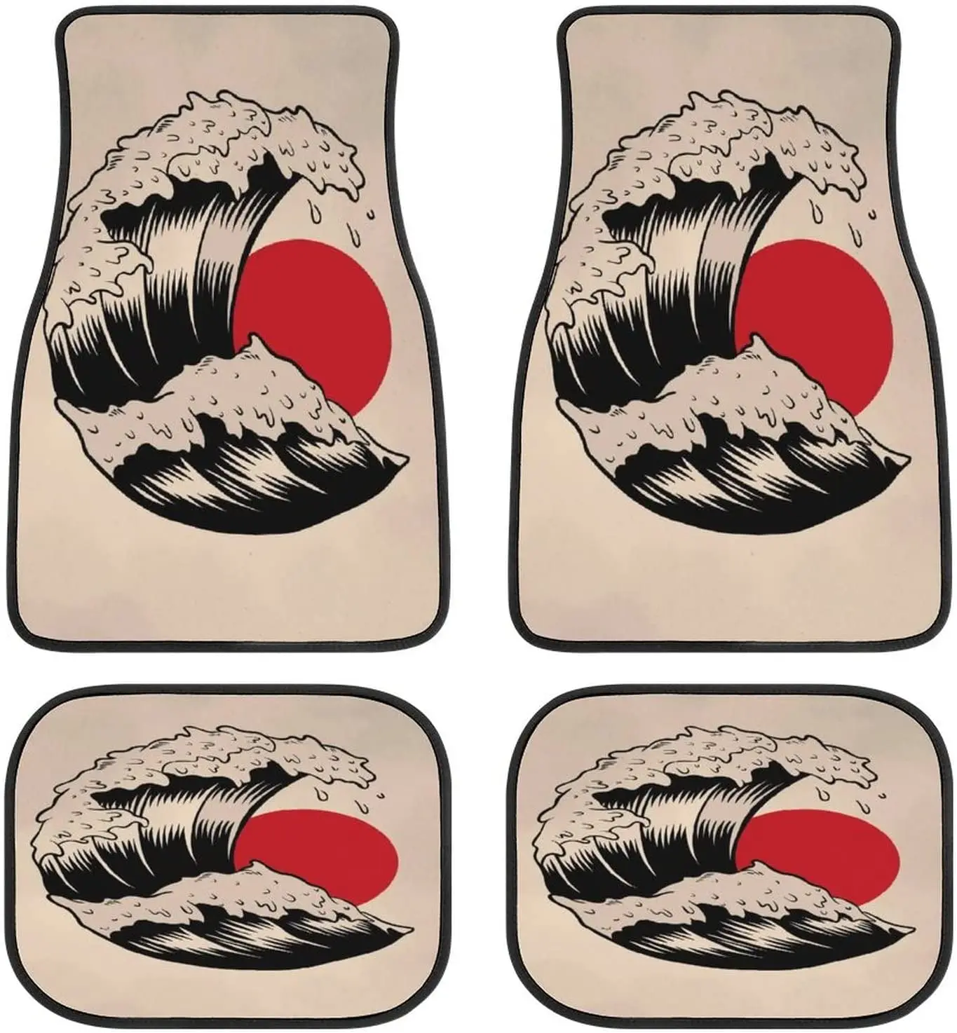 

Японские коврики для серфинга Vaporwave, Универсальный коврик для сиденья автомобиля, защитные коврики для салона автомобиля, Забавный дизайн, коврики для любой погоды