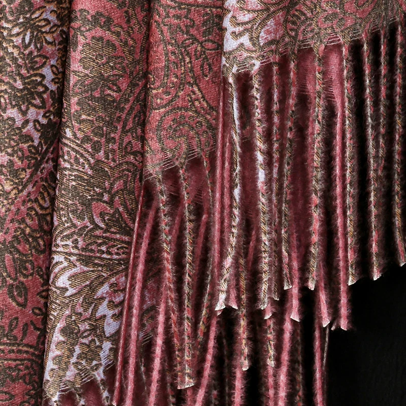 Богемный шарф-хиджаб из пашмины длинный мусульманский кашемировый платок