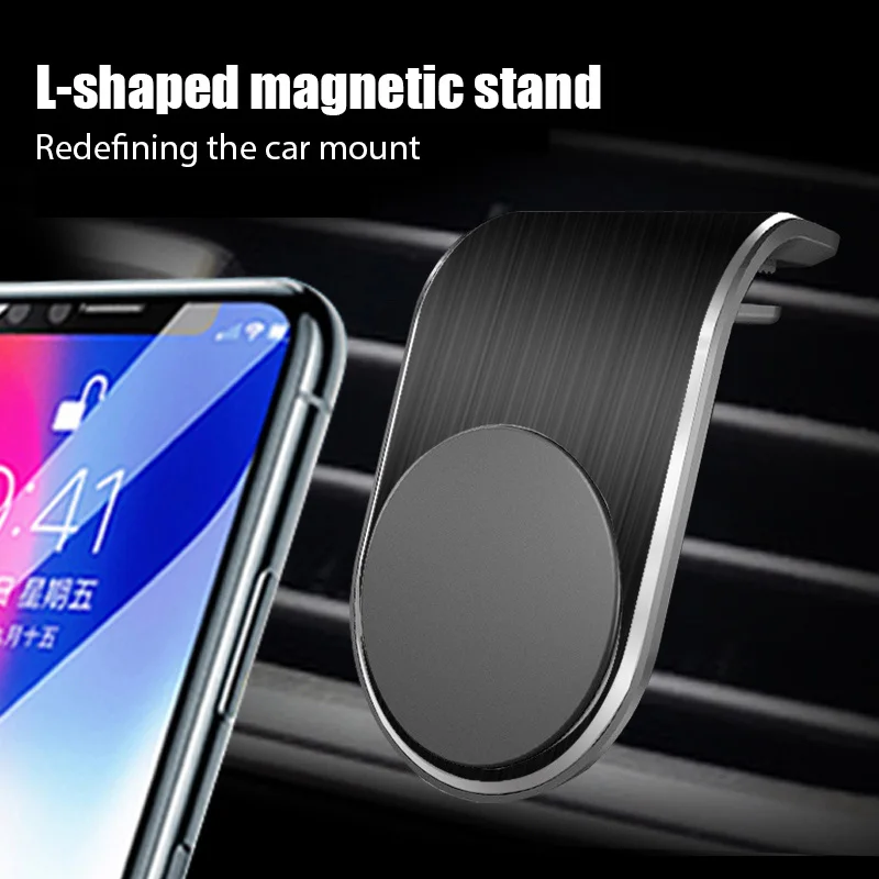 magnetic l type phone holder in car smartphone stand clip for mount car magnetic phone holder suit to all model cellphone free global shipping