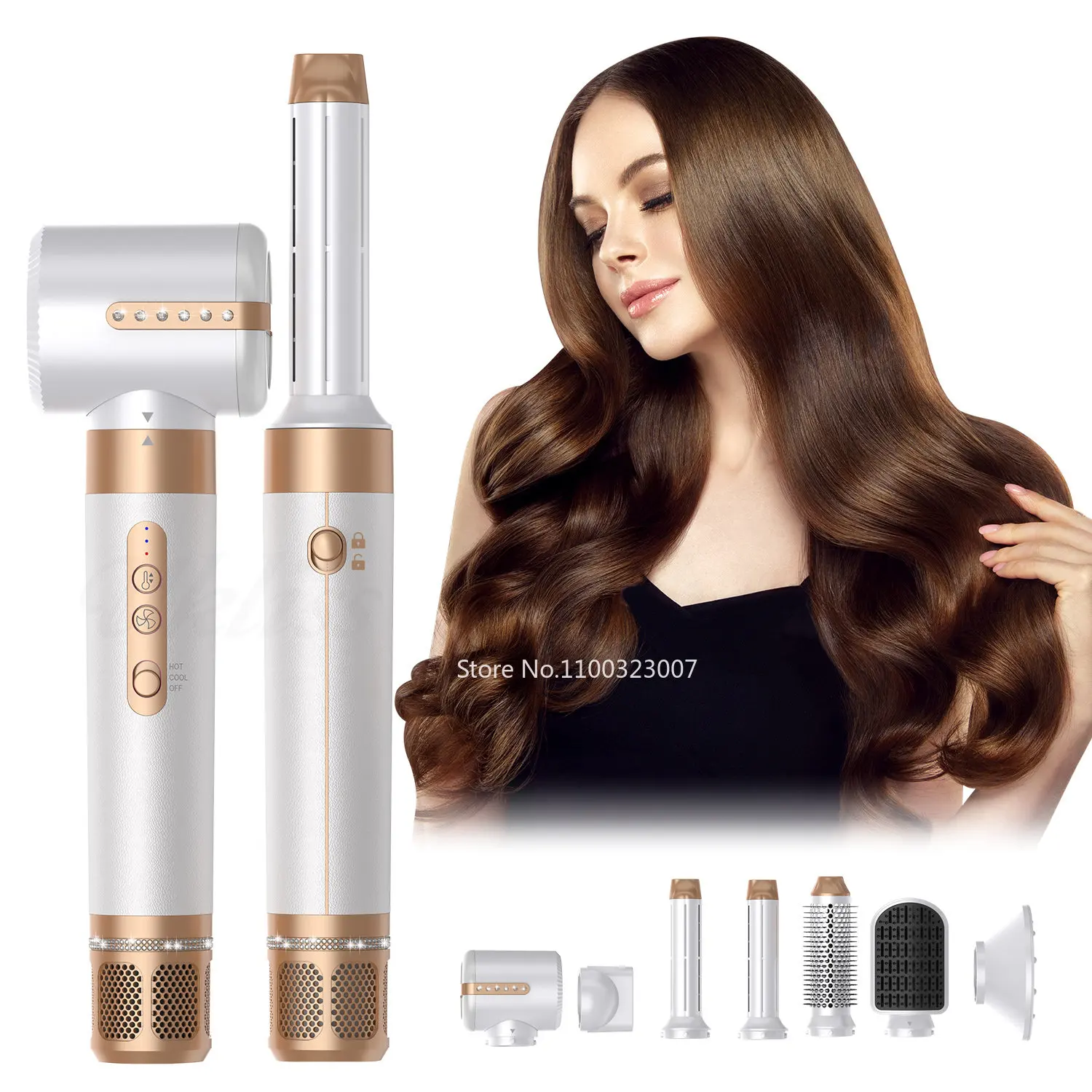 

7 In 1 Multi-function Hair Dryer Brushless Hot Air Brush Negative Ion High Speed Hair Dryers Styling Curling Iron Hair Curler
