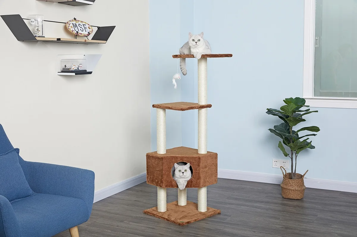 

Go Pet Club коричневый 51 дюйм. Кошачье Дерево Кондо