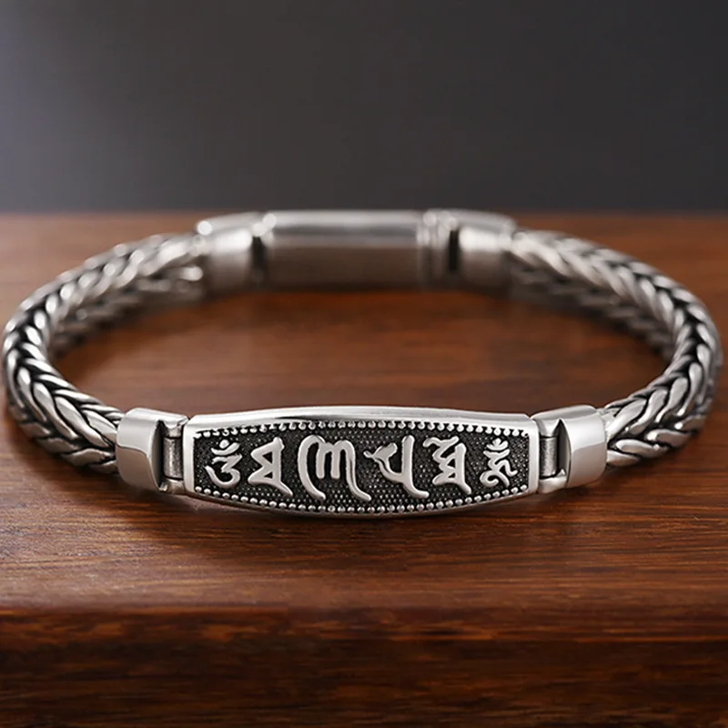 

Vintage Men's Six Word Truth Bracelet Fashion Woven Bracelet Hip-hop Punk Jewelry Accessories Gift
