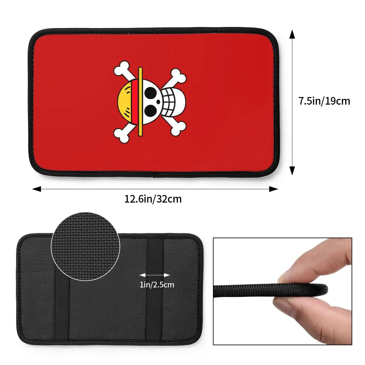 Чехол для автомобильного подлокотника кожаный цельный коврик с черепом