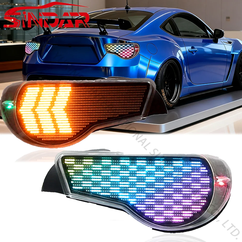 Фото SINDAR автомобильные цифровые задние фонари аксессуары для Toyota GT86 и Subaru BRZ GT86 2012-2023 RGB светодиодные задние фонари Запчасти №1