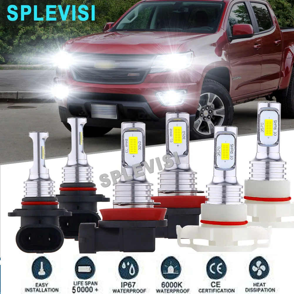 

LED Headlight Fog Light Hi Low Beam Bulb White For Chevrole Colorado 2015 2016 2017 2018 2019 Suburban Tahoe 2007-2012 2013 2014