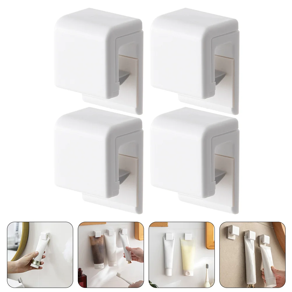 

Toothpaste Holder Wall Hanging Clips Clip Bathroom Hook Stand Multifunction Tube Facial Cleanser Adhesive Self Supplies Utility