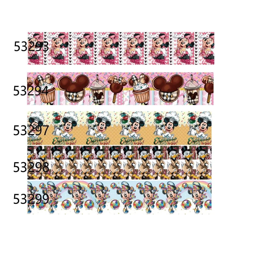 Красная корсажная лента с рисунком из мультфильма 38 мм |