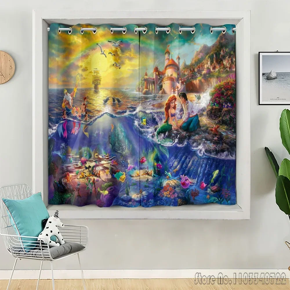Занавески на окна Принцесса и принц Disney жасмин Ариэль затемняющие шторы с 3D