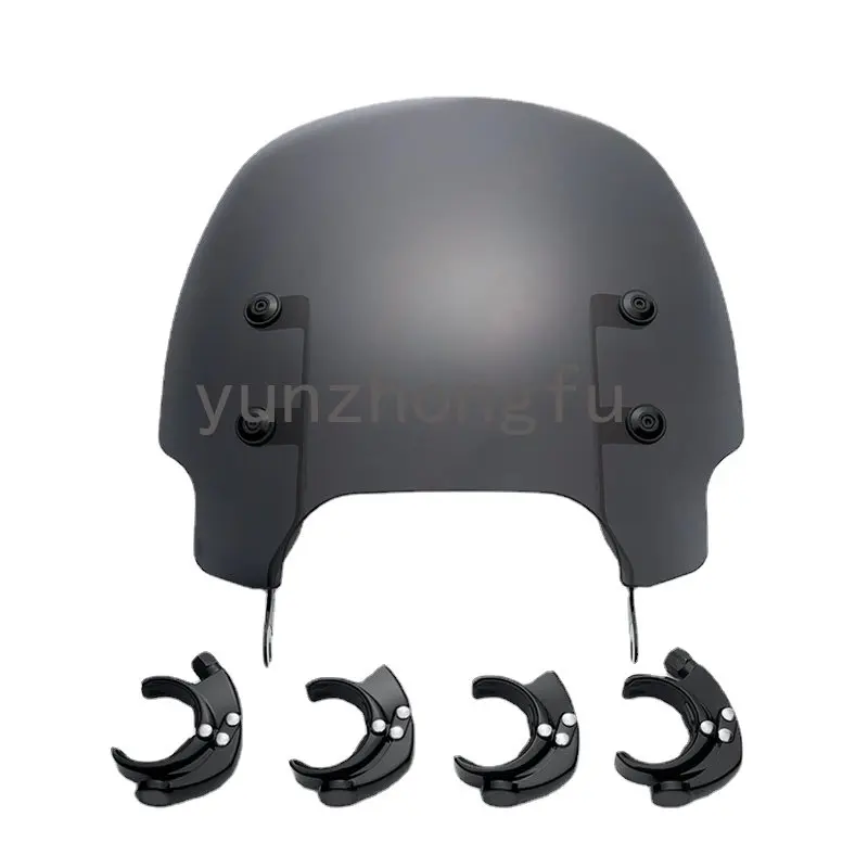 

Suitable for Sportster 1250 Modified Black Clear Quick Release Bracket Windshield