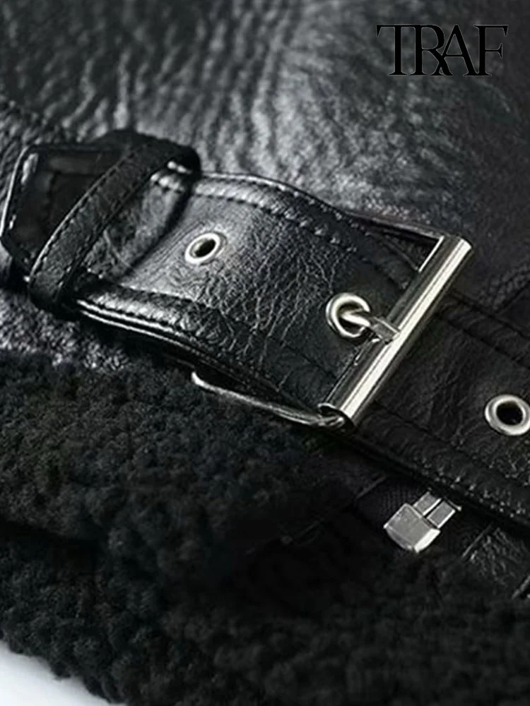 Куртка женская зимняя из искусственной кожи с длинным рукавом | Женская одежда