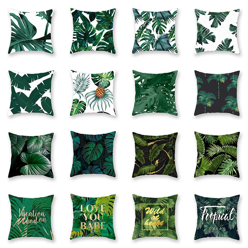 

New Arrival Nordic Body Pillow Cover Plam Leaf Flower Plant Cushion Cover 45x45 Sofa Garden Decor Mandala White Pillowcase