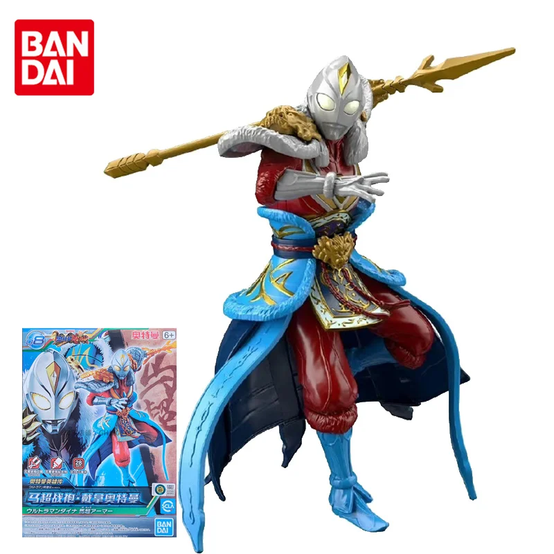 

Bandai Original Ultraman Chronicle Dyna Ma Chao Shirt Standing Anime Action Figure Assembly Model Toys Gifts For Children