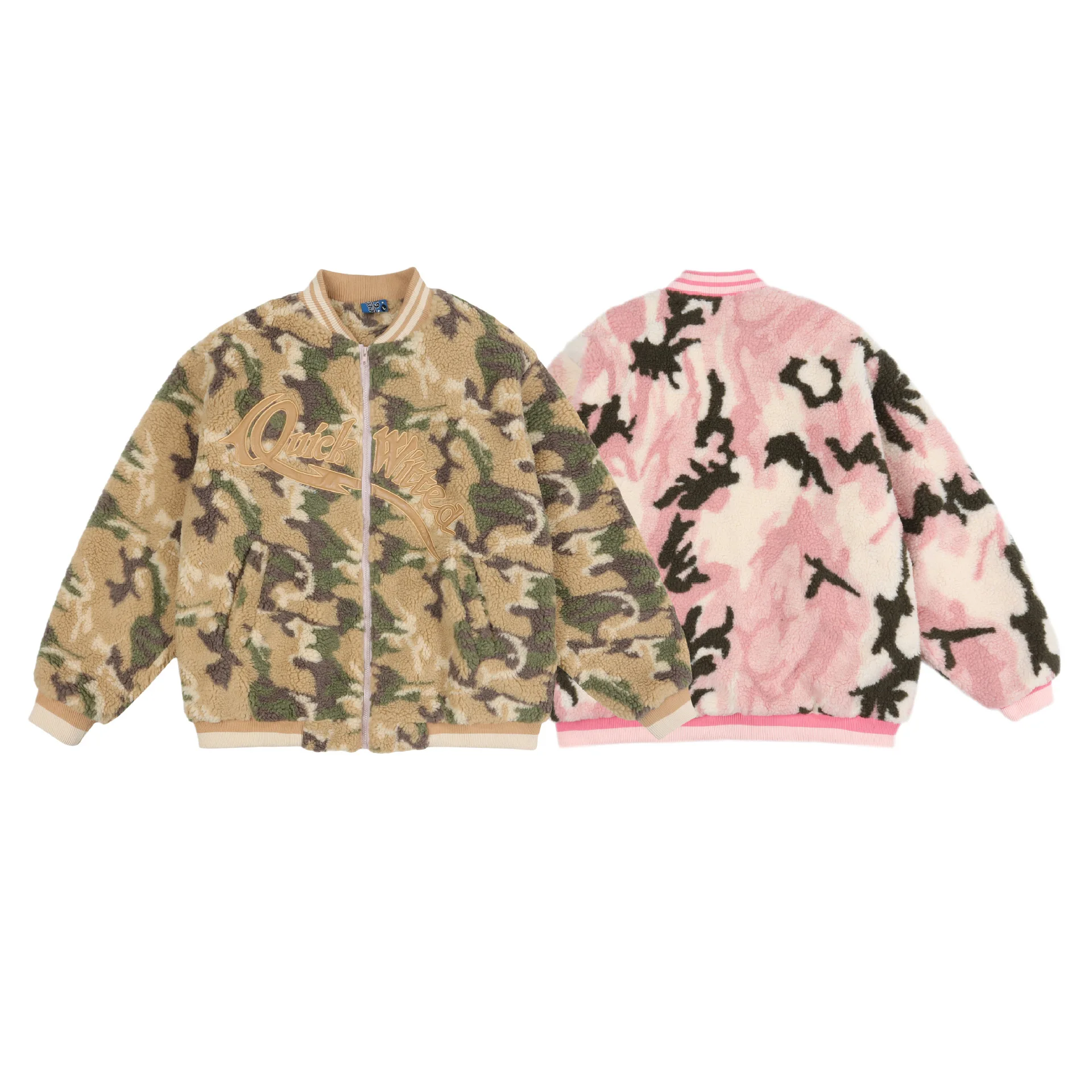 Winter 2022 New Winter Lamb Fleece Camouflage Baseball Coat for Men and Women Couples Autumn and Winter bf Jacket Cotton Fashion