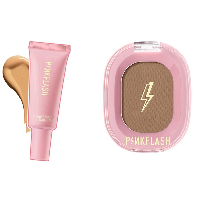 

PINKFLASH хайлайтер, пудра для макияжа бронзант для лица S01 с матовой основой, легкий 6
