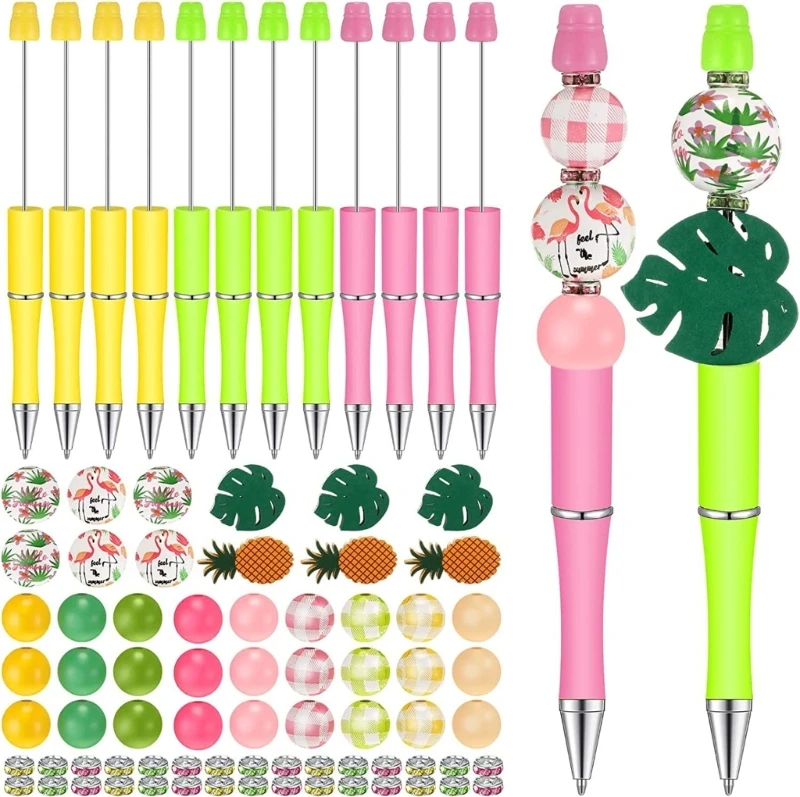 

Beadable Pen Bulk Bead Pen Kits Wooden Beaded Pen Set Craft Kits for Students