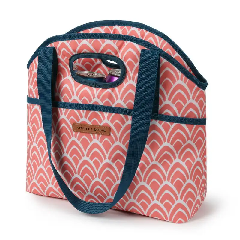 

Can Tote Soft Sided Cooler with Microban Lining, Coral Pink