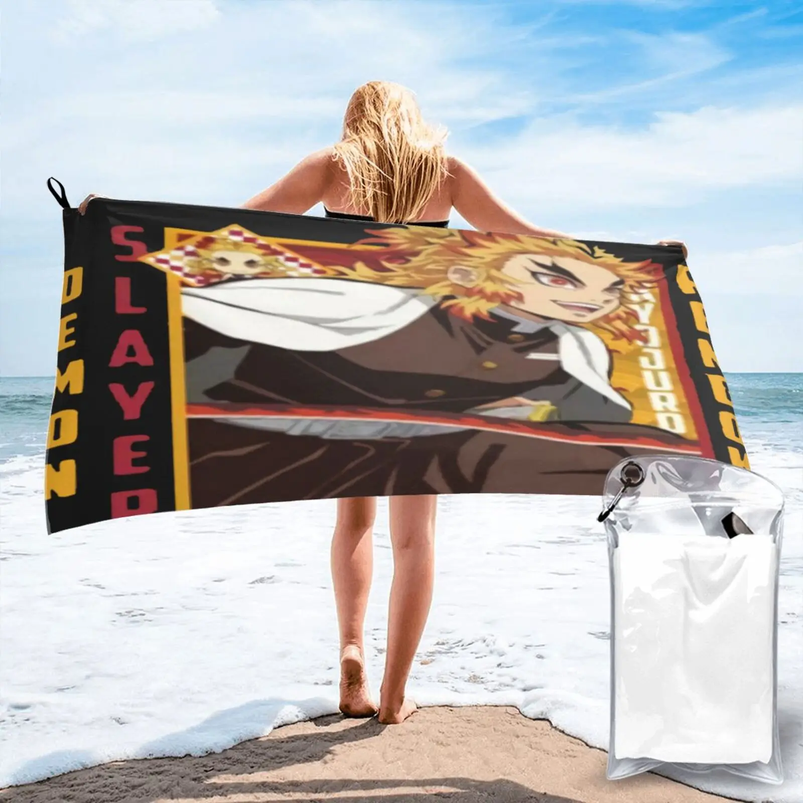 

Полотенце для душа и ванны Slayer Rengoku Demon Rengoku kyoпрошу, домашнее пляжное полотенце, кухонное полотенце, пляжная одежда