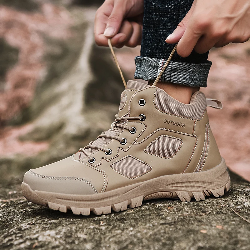 Military Tactical Boots Men Trekking Hiking Shoes Outdoor Combat Desert Boots Non-slip Field Climbing Camping Hunting Sneakers
