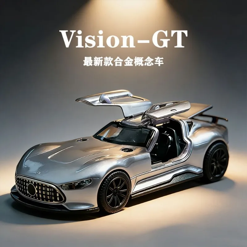 Фото Масштабная модель спортивного автомобиля Mercedes-Benz Vision GT 1:36 из литого сплава с открывающимися элементами для коллекционирования и демонстрации №1