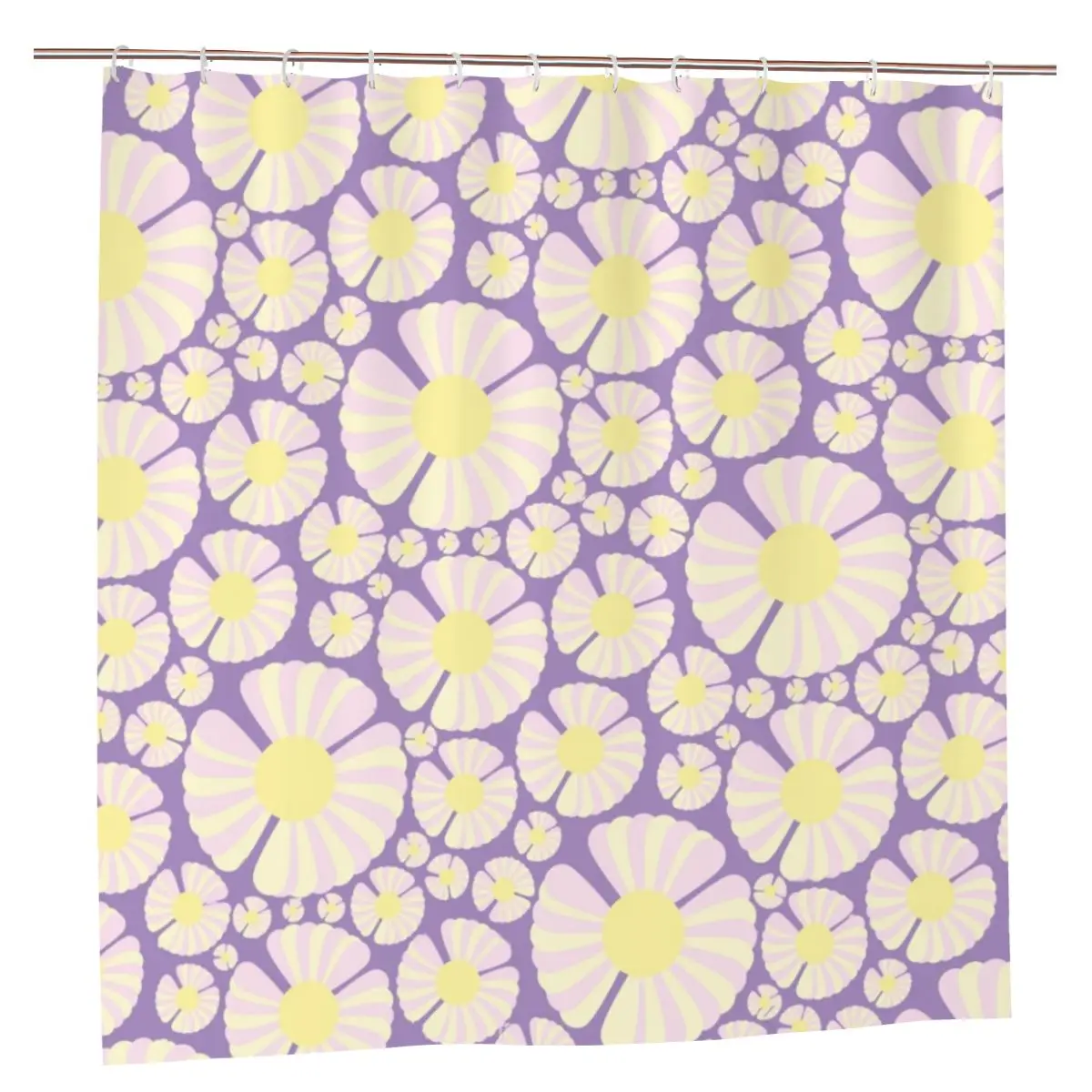 

Happy Daisy Shower Curtains Printing Polyester Waterproof Bath Curtain Bathing Screen Multi-size Cloth Screen for Bathroom