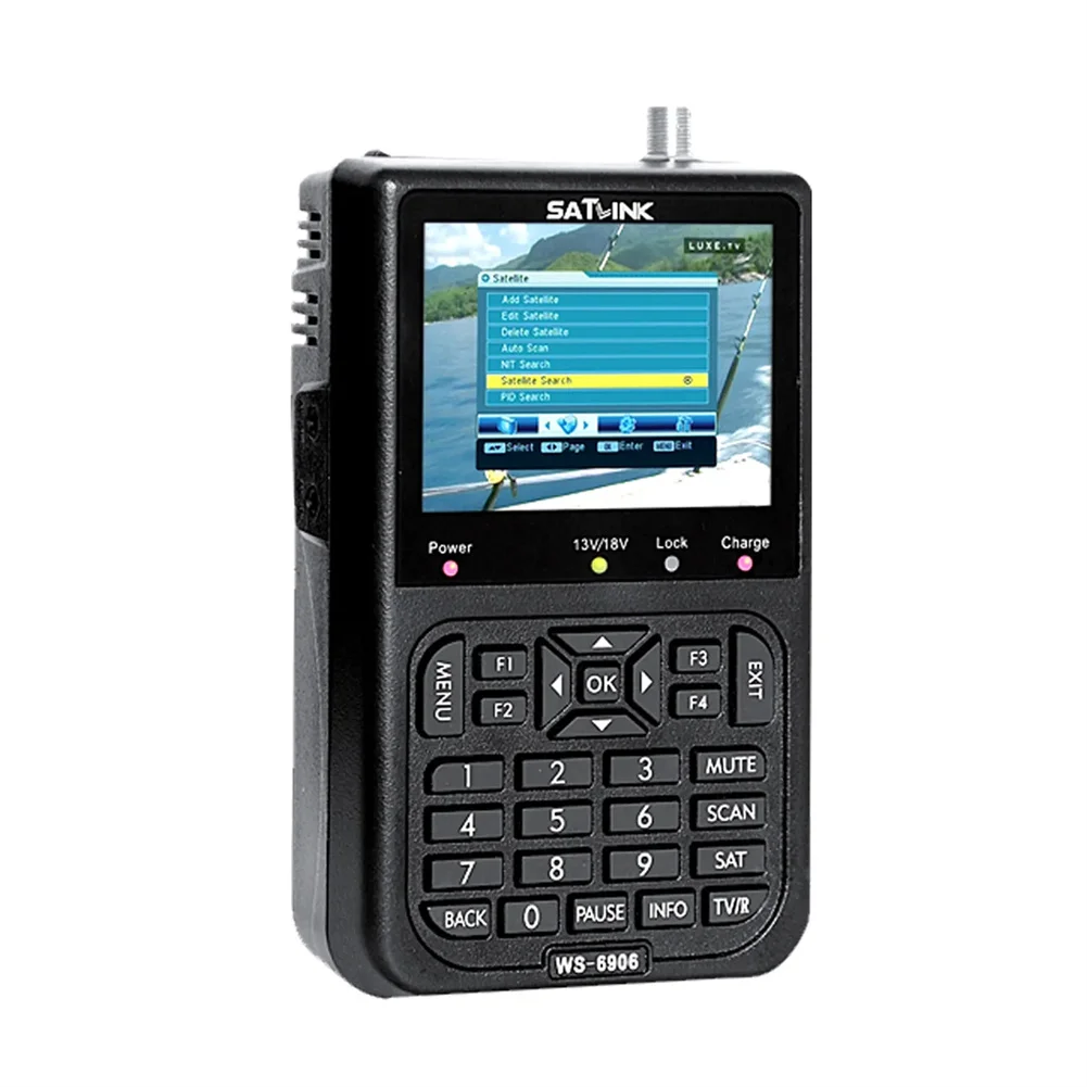 

SATLINK WS6906 Satellite Finder Signal Meter Built-in 3000mAh Battery 3.5" LCD Screen Portable Satellite Signal Receiver