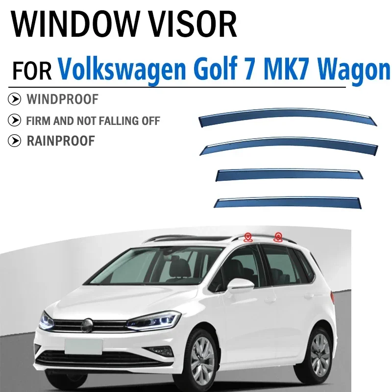 Car Accessories FOR Volkswagen VW Golf 7 MK7 Wagon Window Trim Shelters Vent Shades Sun Rain Guard Deflector Cover Shield