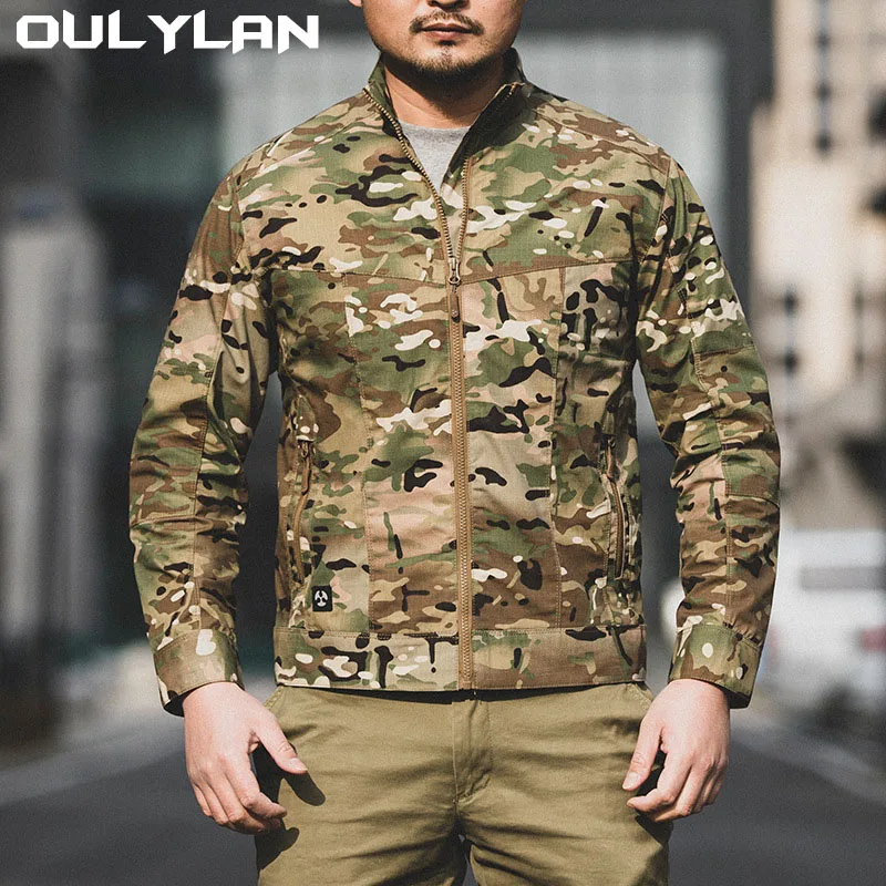 Тонкие куртки-карго Oulylan Мужская ветровка водонепроницаемая тактическая куртка