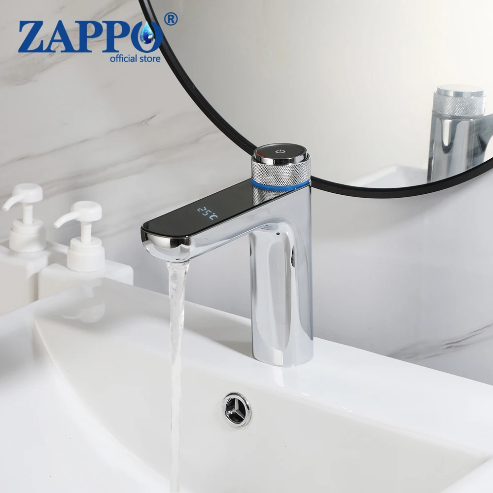 ZAPPO цифровой дисплей смесители температуры смеситель для раковины в ванной