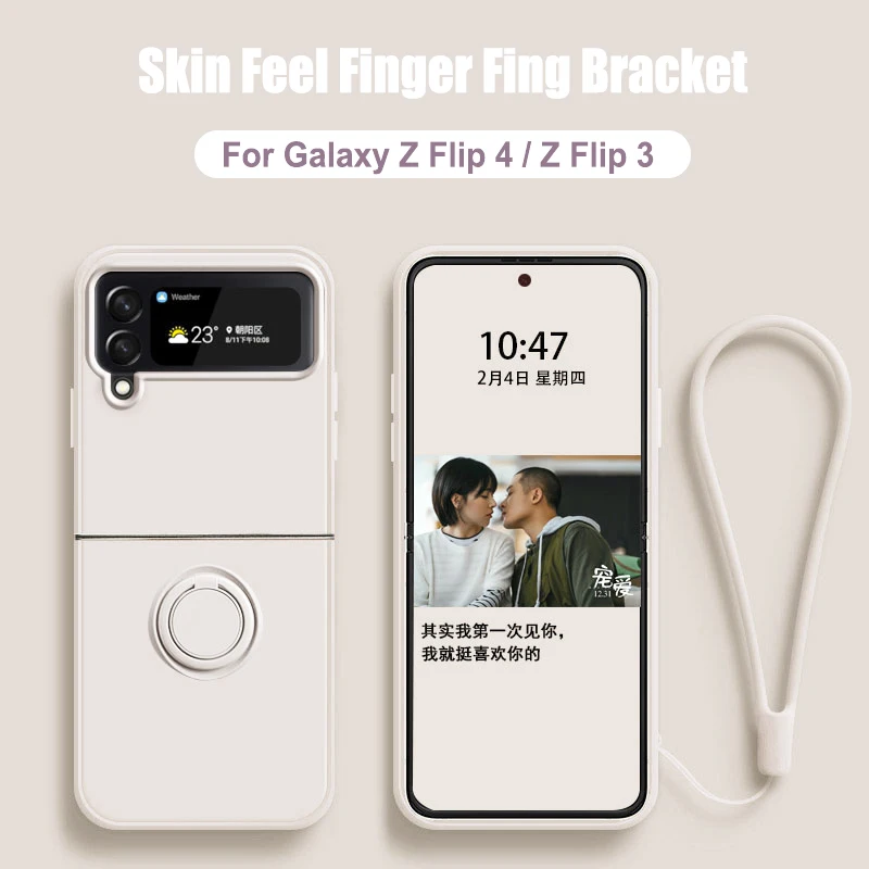 

For Samsung Galaxy Z Flip 3 Flip4 5G Flip3 Non-Slip Back Cover Z Flip3 Magnetic Holder Car Ring Case Z Flip 3 Flip 4 Funda Cases